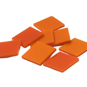 Orange Opal Square Hand Cut Glass Mosaic Tile Shapes | Fusible 96 coe