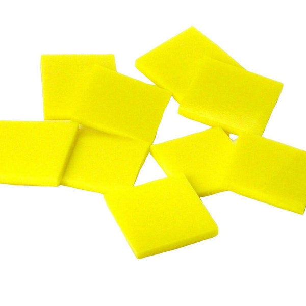 Yellow Opal Square Hand Cut Glass Mosaic Tile Shapes | Fusible 96 coe