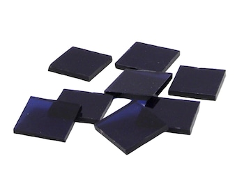 Navy Blue Cathedral Square Hand Cut Glass Mosaic Tile Shapes | Fusible 96 coe