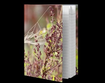 Spiderweb on Spring Branches – Hardcover Journal (Lined Pages)