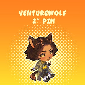 Venturewolf 2&#39;&#39; Front Side Epoxy Clear Acrylic Pin