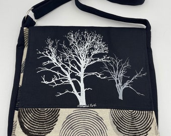 Sycamore and Walnut Tree Messenger Bag 12” Black