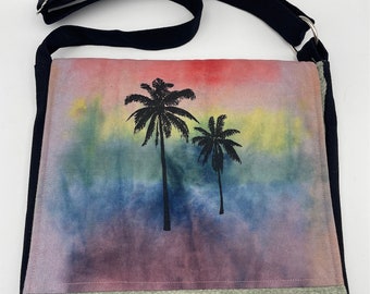Palm Tree Messenger Bag 12” Sunset