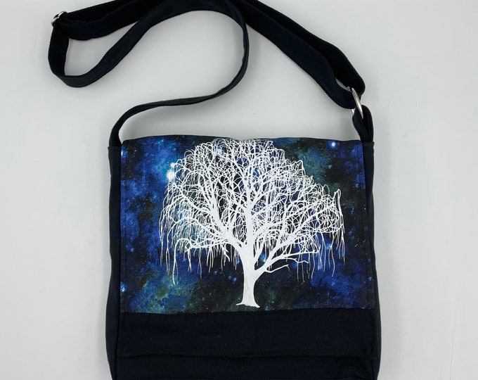 Tree Messenger Bag Willow Tree Print 10 x 10