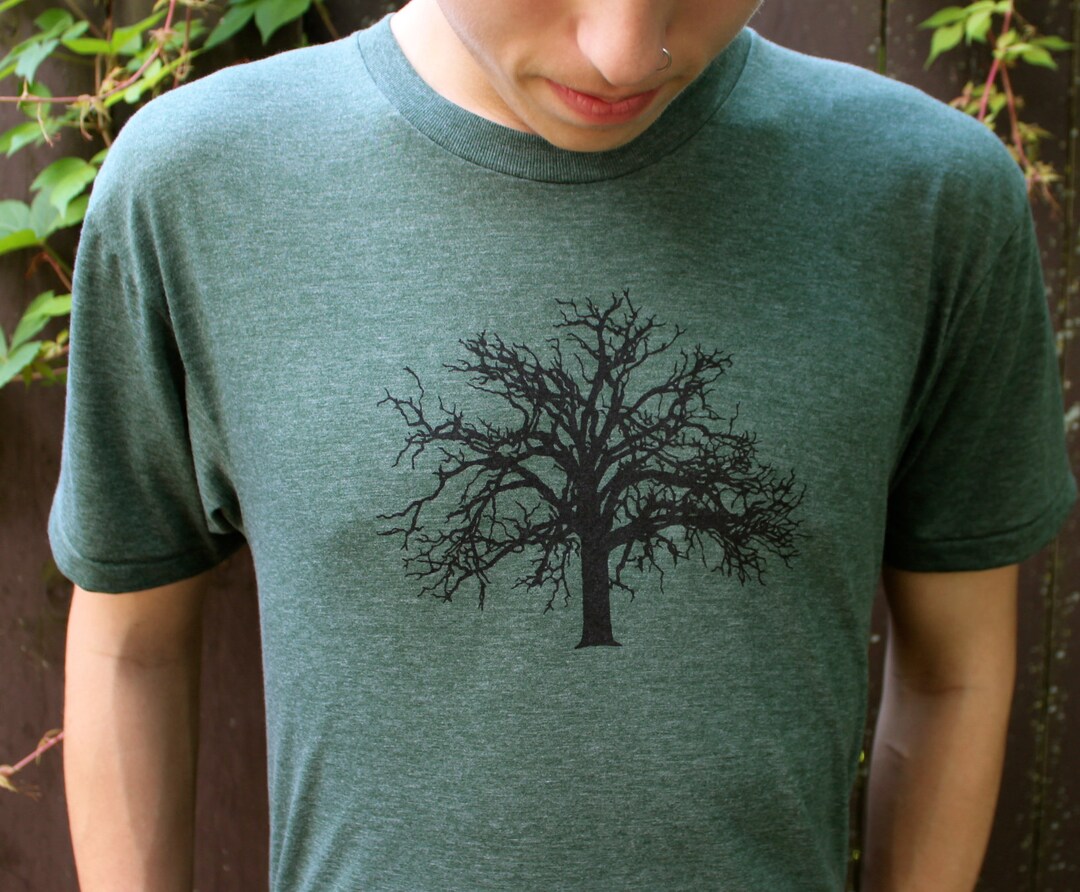Baum Tshirt Heather Green Oak Unisex Etsy.de