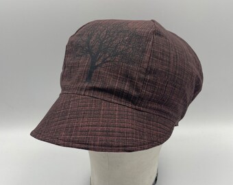 Brown Cotton Reversible Tree Hat