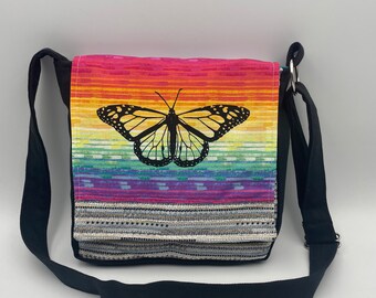 Butterfly 10 x 10 Messenger Bag Rainbow