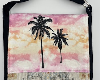 Palm Tree Messenger Bag 10” Clouds