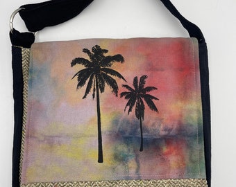 Palm Tree Messenger Bag 10” Sunset