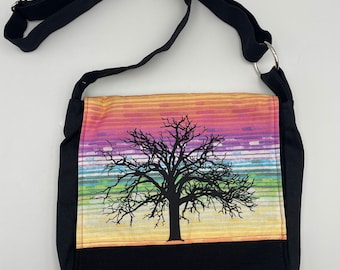 Oak Tree Messenger Bag 10” Rainbow Stripes