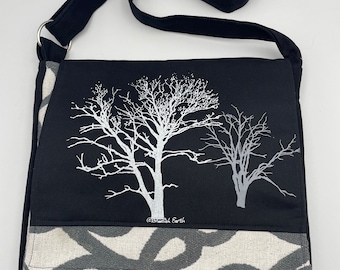 Sycamore and Walnut Tree Messenger Bag 12” Black