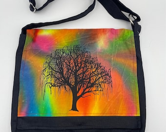 Willow Tree Messenger Bag 12” Rainbow Tie Dye