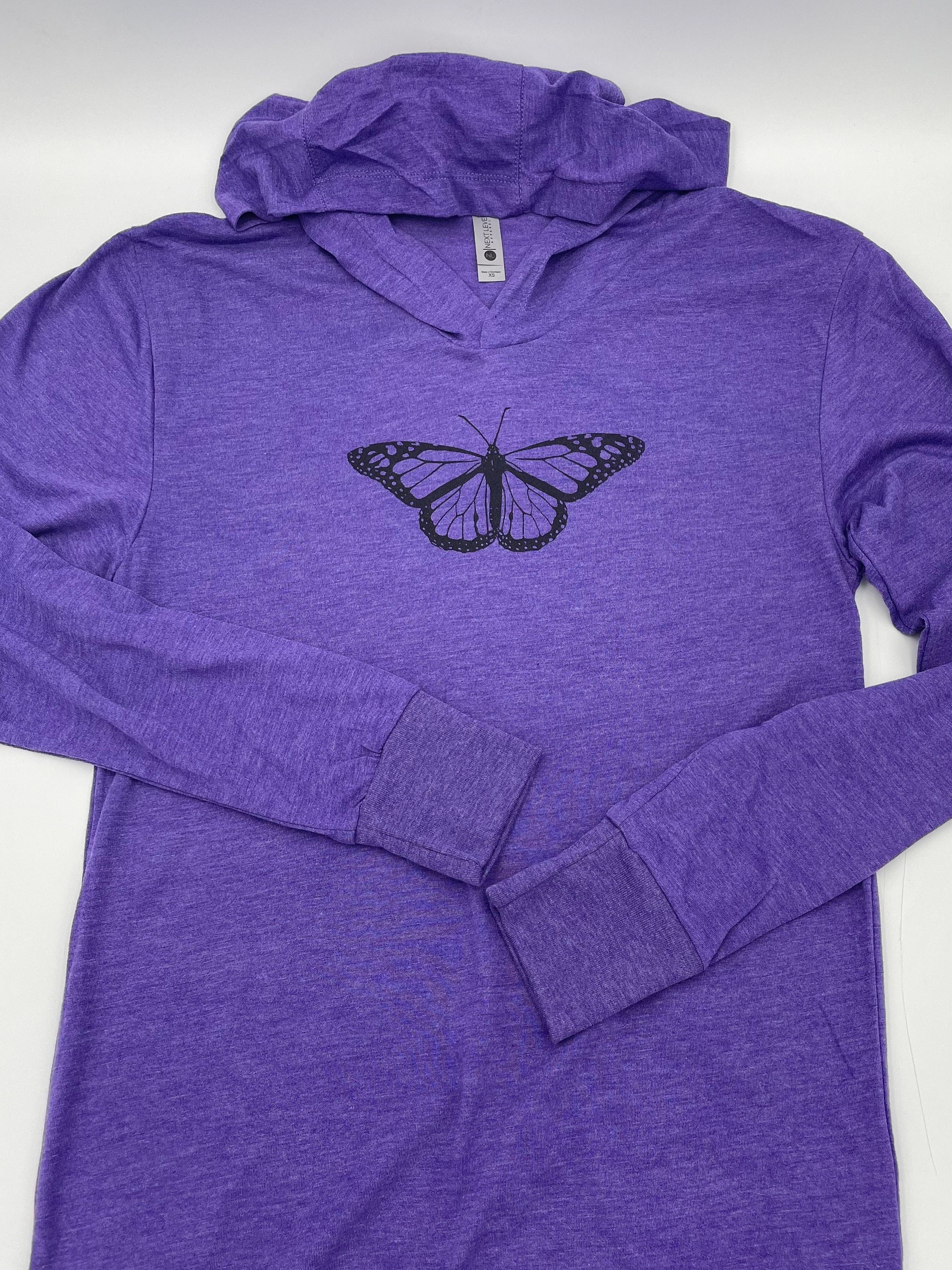 Purple Butterfly Pullover Hoodie Unisex