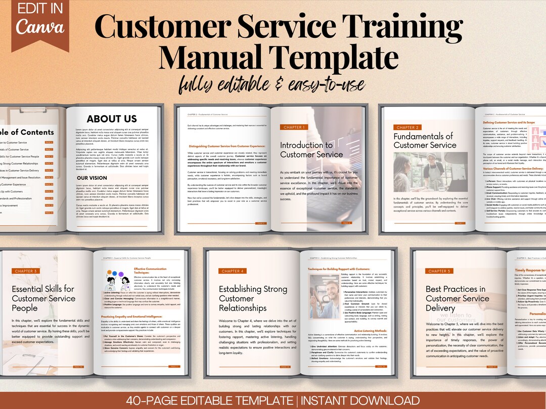 Customer Service Training Manual, Employee Training, Training Manual ...