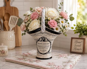 W.A. Mozart Grand Concert Porcelain Basket Formalities Baum Brothers Gold Trim