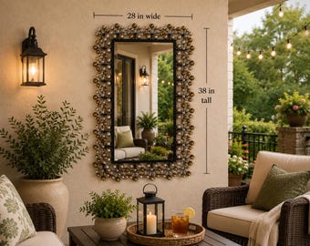 Vintage Pier 1 Amber Dazzle Mirror – Glam Decorative Wall Accent