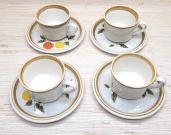 Vintage Mikasa Stone Manor Coffee Tea Cup & Saucer Set Japan F5812 F5800