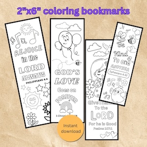 Attività di colorazione dei segnalibri dei versetti della Bibbia per bambini - con una pagina gratuita da colorare