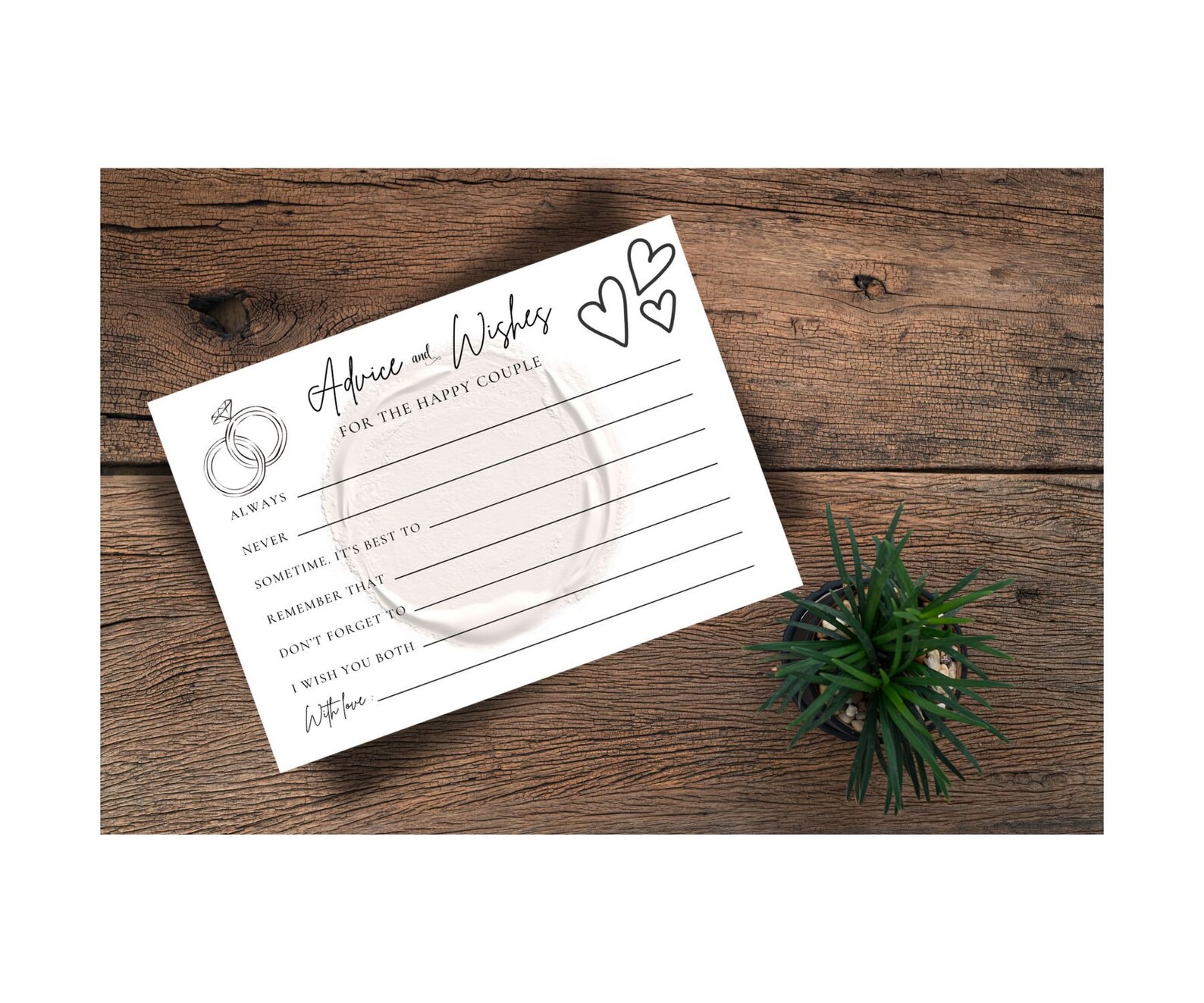 EDITABLE Wedding Advice and Wishes Cards, Advice and Wishes for Bride ...