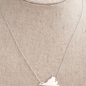 Virginia state necklace brushed silver or gold image 3