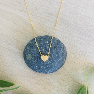 Petit Heart necklace in brushed silver or gold from Girls Day Out