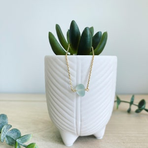 Unpolished Seaglass minimalist necklace