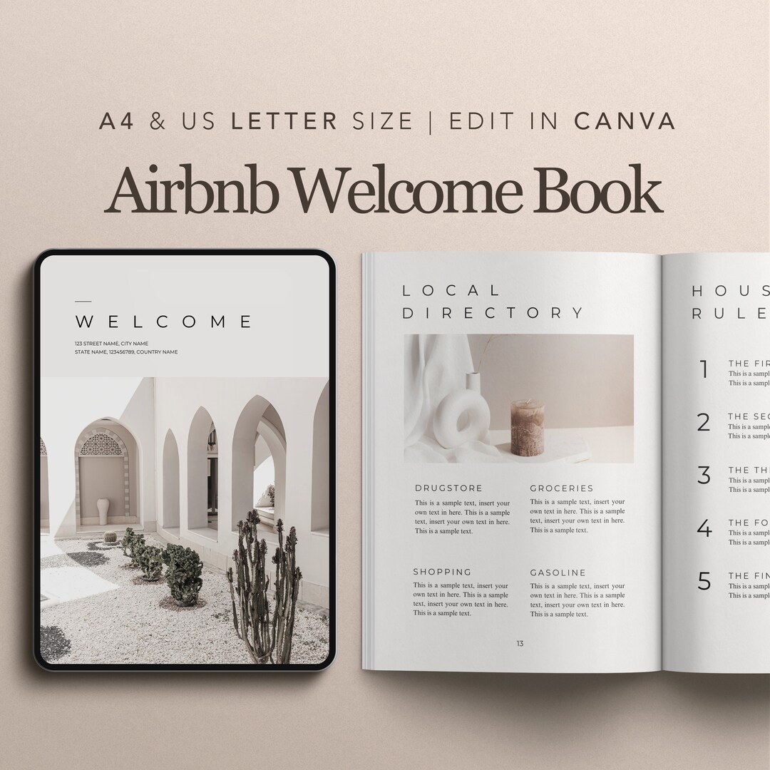 Airbnb Welcome Book Template Beach Printable Guidebook for Airbnb Host ...