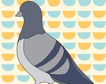 Pigeon Print, Fine Art Print by Kate Durkin, Nursery Alphabet Art