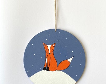 Hand Painted Fox Ornament