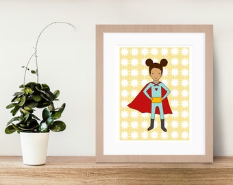 Supergirl Print, FIne Art Print by Kate Durkin