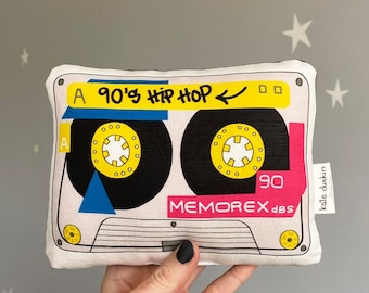 Mini Plush Mixtape Pillow 90's Hip Hop