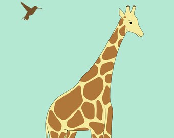 giraffe print, fine art print by kate durkin, nursery art