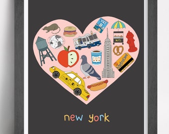 New York Valentine Print, Fine Art Print by Kate Durkin