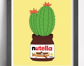 Nutella Cactus Print, Fine Art Print by Kate Durkin