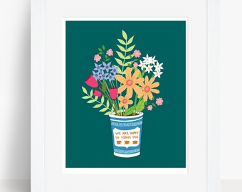 NYC Coffee Flowers Print, Fine Art Print by Kate Durkin