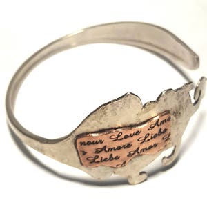 No Love is the Same - Bangle, Upcycled vintage spoon bracelet, repurposed flatware, bohemian bracelet, vintage jewelry for the modern woman