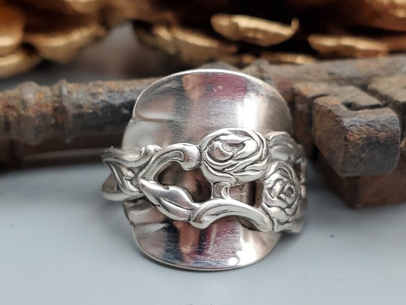 Classic Silver-Plated Nils Johan Sweden Repurposed Flatware Bypass Ring, Vintage Upcycled Spoon Ring, Bohemian Wrap Ring image 2