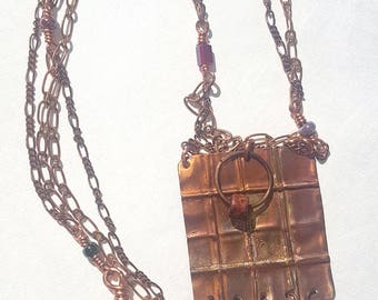 Raegne Violet, fold-formed copper jewelry, bohemian necklace,