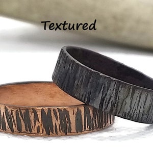 Blackened Hammered Copper Ring, Men's copper ring, unisex copper band, men's rustic jewelry, gift for husband, simple ring for man image 5