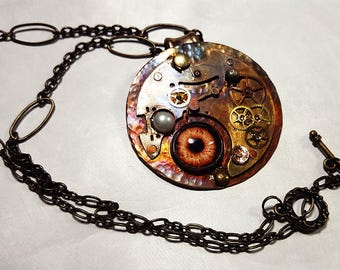 Oko Marsa, up-cycled clockwork, steampunk jewelry, futuristic jewelry