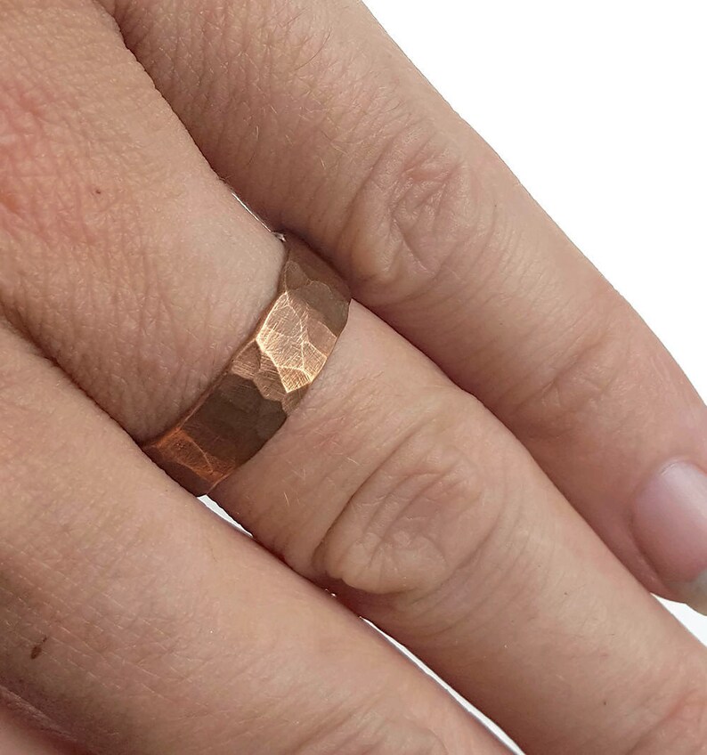 Simple Hammered Copper Ring Men's Copper Ring Etsy UK