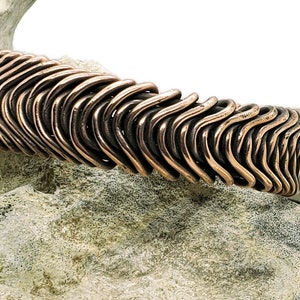 Twisted wire copper adjustable woven bracelet, handmade unisex heavy gauge copper jewelry, solid copper, men&#39;s copper cuff, adjustable cuff