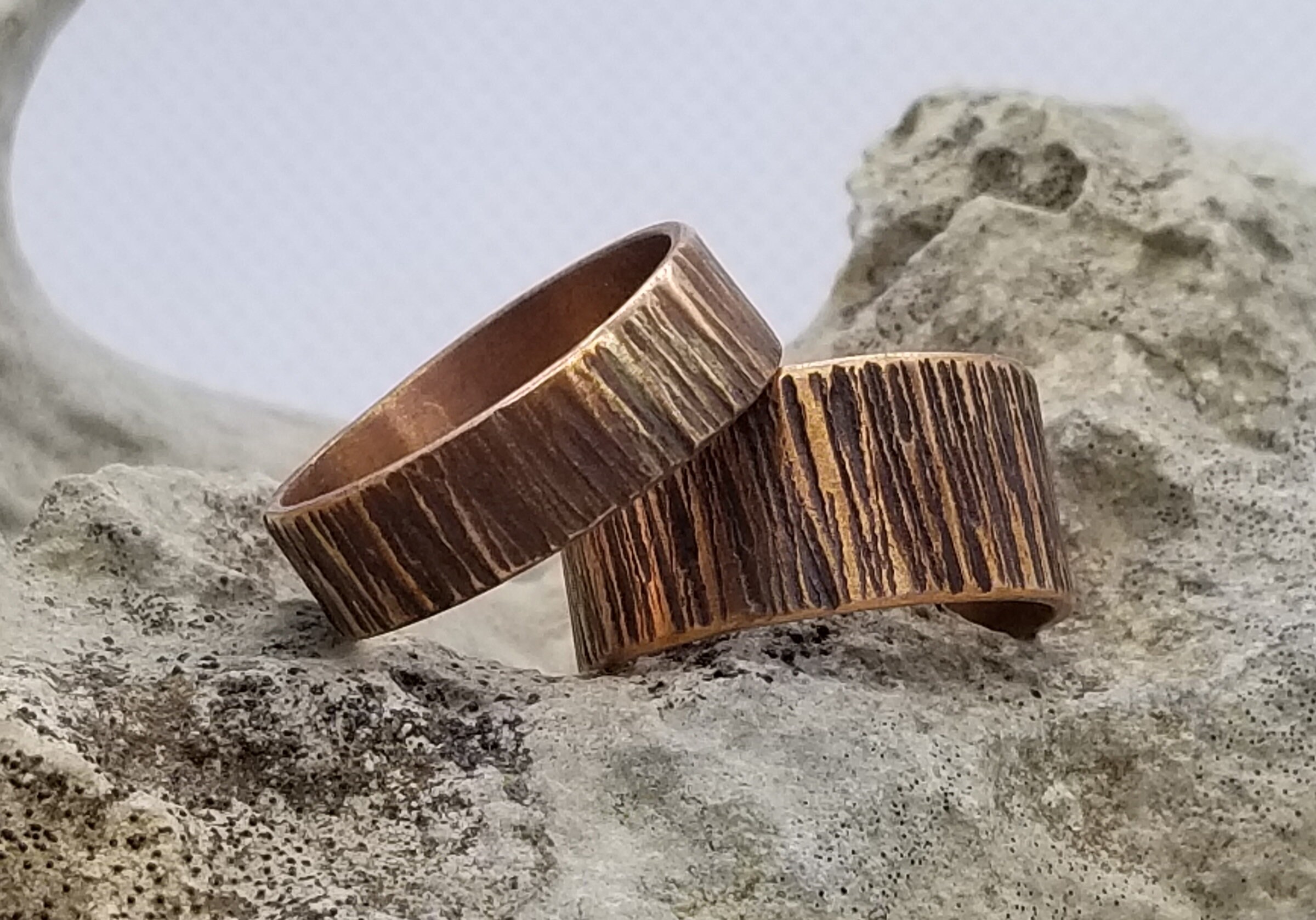 Simple Textured Copper Ring, Men's copper ring, unisex personalized