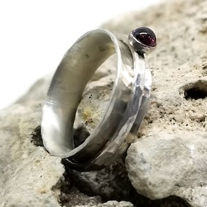 Extra Slim Sterling Silver Spinner Ring with or without 4mm cabochon, fidget ring, puzzle ring, Anxiety aid, PTSD aid, thumb ring image 3