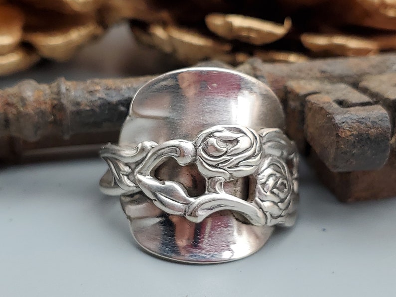 Classic Silver-Plated Nils Johan Sweden Repurposed Flatware Bypass Ring, Vintage Upcycled Spoon Ring, Bohemian Wrap Ring image 4
