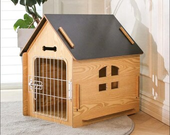 Doghouse Comfortable Wooden Design Dog House for Dogs Small Indoor Bed Room Dog Cave With Vents and Raised Floor for Warmth Cage