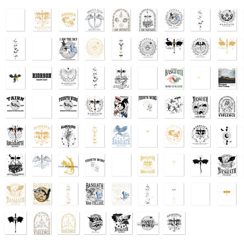 Fourth Wing Inspired Image Pack W/ 119 Images for Clothing, DTG, POD ...