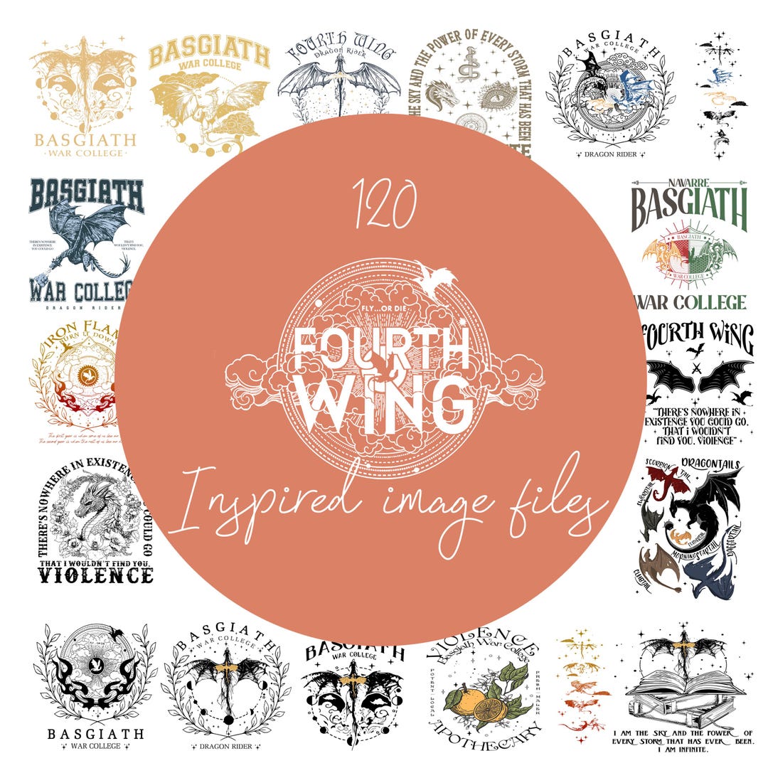 Fourth Wing Inspired Image Pack W/ 119 Images for Clothing, DTG, POD ...