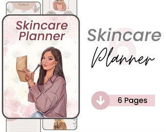 Planificador de cuidado de la piel / Planificador digital / Planificador imprimible / Planificador de belleza / Planificador diario / Ansiedad curativa / Amor propio / Lucir bien Sentirse bien
