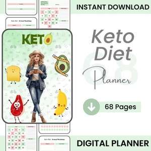 Keto Diet Planner / 2024 Keto Diet Planner / Digital Download / Printable Keto Planner / Keto Diet / Keto Food List Tracker